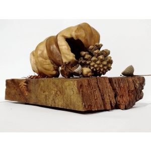 Sculptural multiple wood Oak leaf study No.1